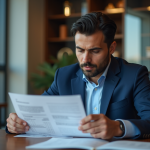 Homme d'affaires moyen-oriental en costume bleu à Dubai