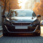 Voiture Peugeot 308 d'occasion en ville en plein jour