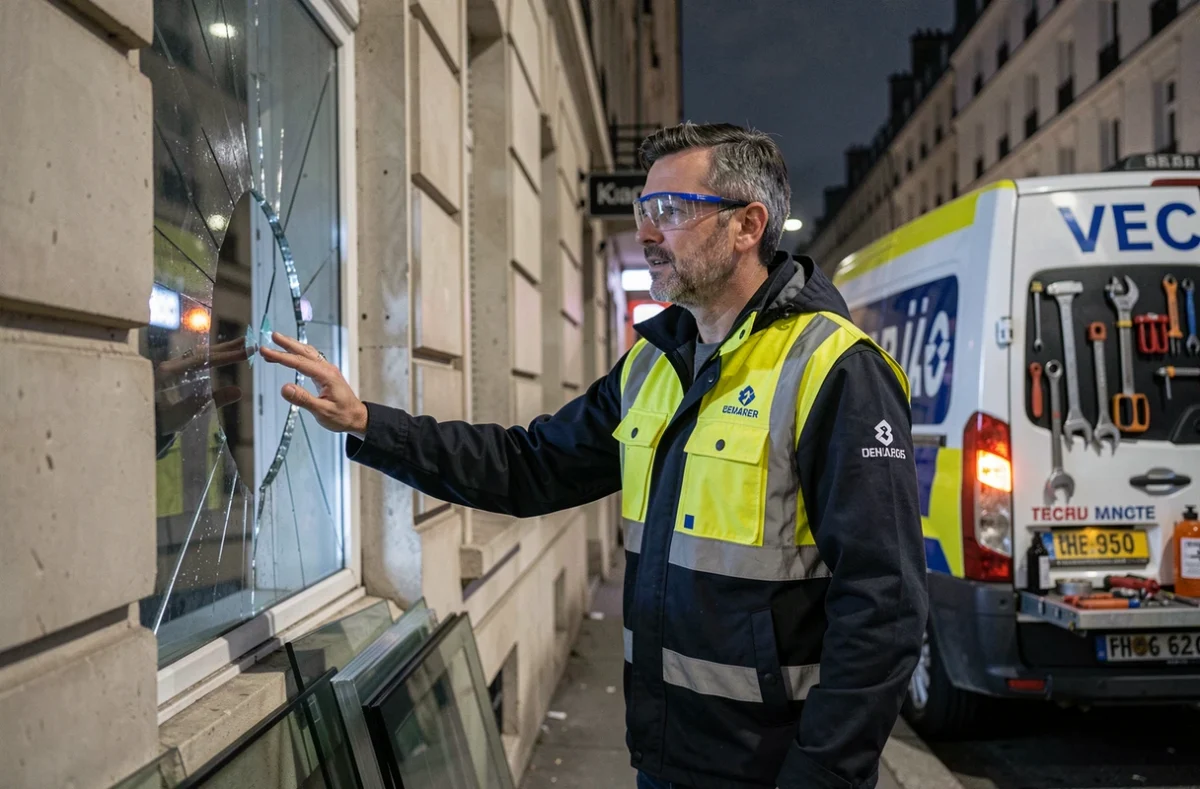 Vitrier en intervention d'urgence 24h/24 sur une fenêtre brisée à Paris